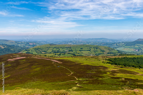 Tracks and walking trails on the Sugar Loaf mountain in the Brecon Beacons