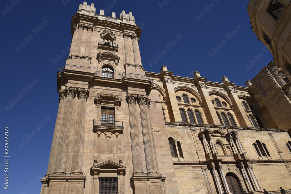 The Cathedral of Malaga in the city of Malaga in Andalucia in southern Spain. It is in the Renaissance architectural tradition. 
