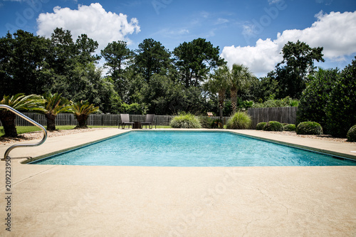 Residential Backyard Pool in the Suburbs