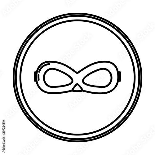 line crime mask face accessory emblem
