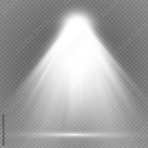 Vector light sources, concert lighting, set. Concert spotlight illuminated spotlights for web design illustration