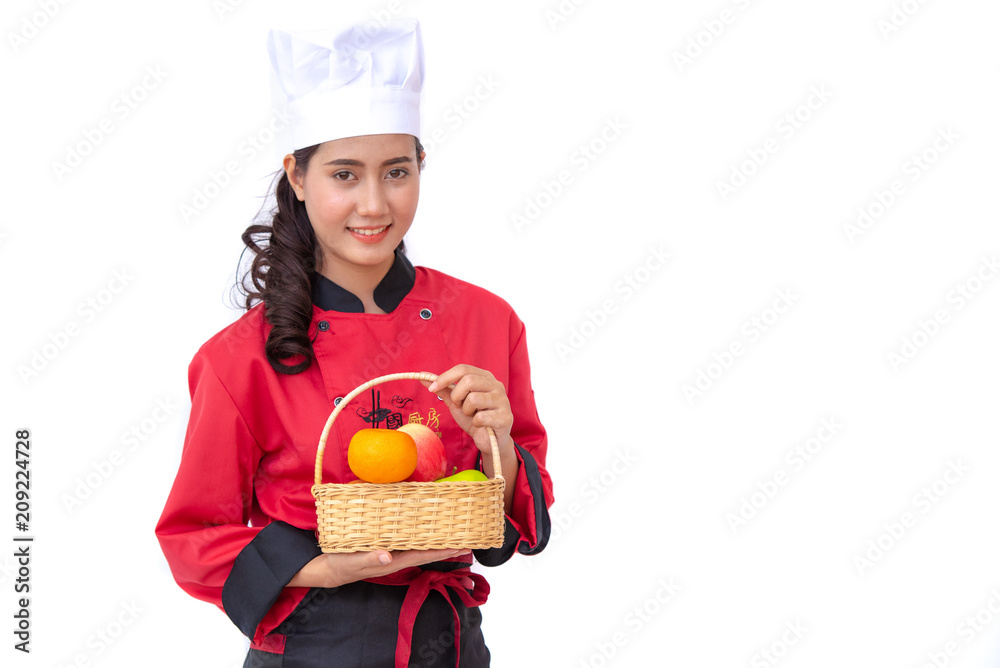 Happy healthy young woman preparing fresh food for perfect health and losing weight on white background. Happy healthy young woman preparing fresh food for perfect health and losing weight on white background.