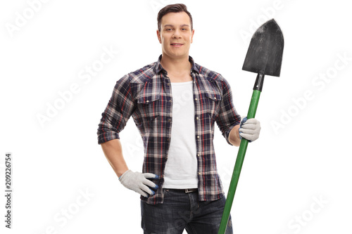 Gardener with a shovel