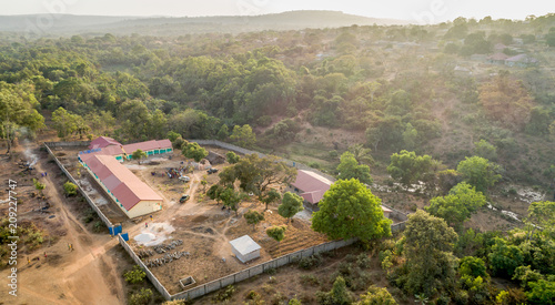 Top shot of africa village town - beautiful landscape cityscape