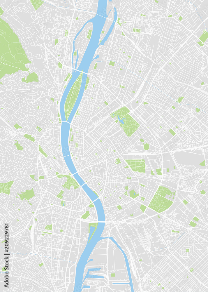 Naklejka premium Mapa Budapeszt kolorowe wektor