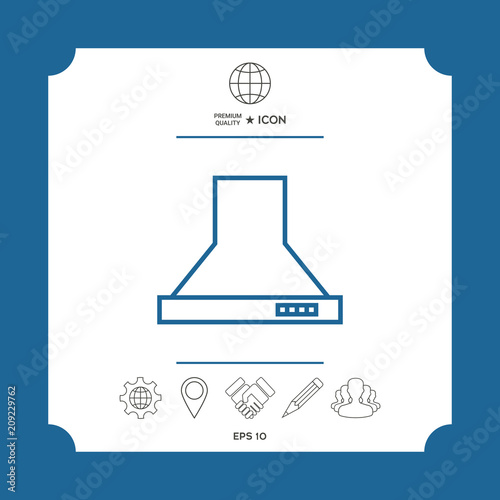 Kitchen hood linear icon