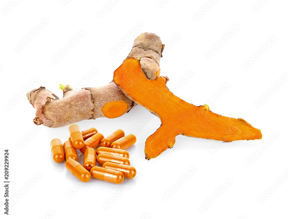 Fototapeta premium Turmeric isolated on white background.