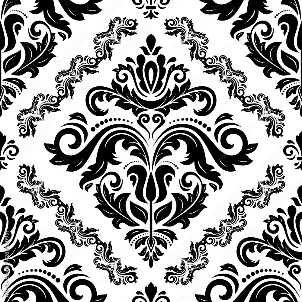 Orient vector classic pattern. Seamless abstract blacka nd white background with vintage elements. Orient background. Ornament for wallpaper and packaging