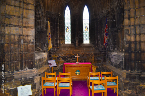 Small oratory inside of the Glasgow Cathedral (or High Kirk of Glasgow or St Kentigern's or St Mungo's Cathedral) in Glasgow, Scotland photo