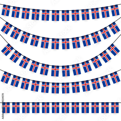 garlands with icelandic national colors