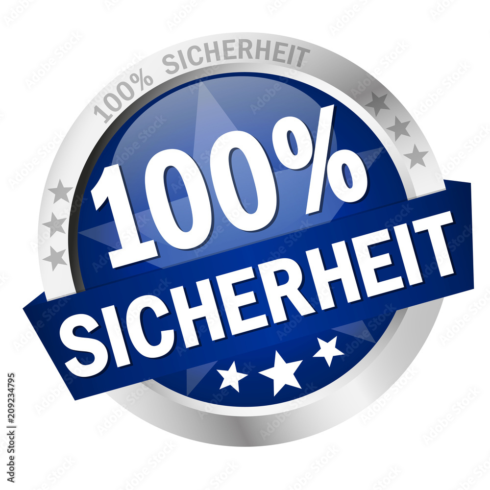 Button with banner 100% Sicherheit Button with banner 100% Sicherheit