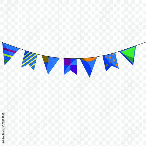 Illustration einer bunten Wimpelkette
