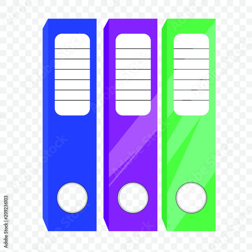 Illustration von drei Aktenordnern in Rückenansicht