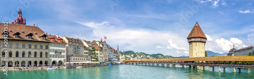 Bild auf Leinwand Luzern, Kapellbrücke