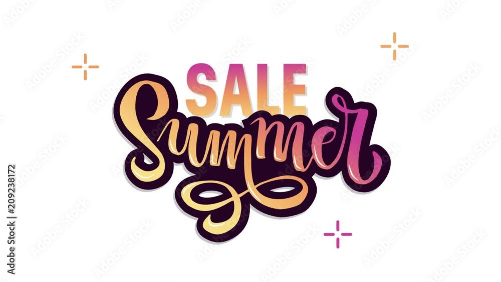 Top view flat animation words Summer sale in lettering Gradient Handwritten modern calligraphy, brush painted letters. Inspirational text in motion graphic. Top view flat animation words Summer sale in lettering Gradient Handwritten modern calligraphy, brush painted letters. Inspirational text in motion graphic.