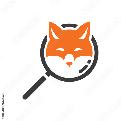 Smart Fox Search Detective Logo Symbol