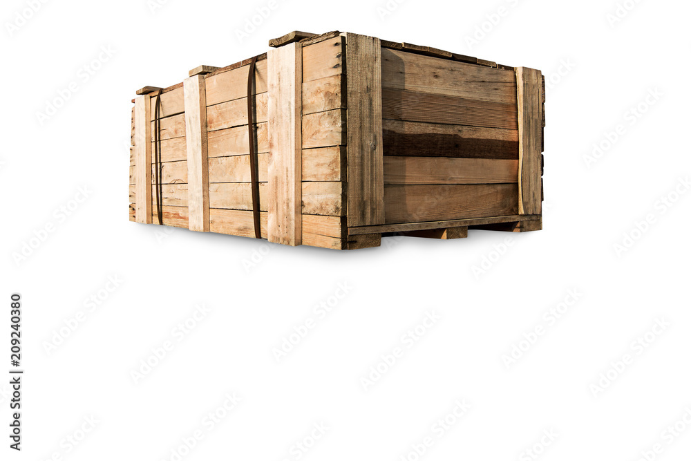 Wood Pallets - crates for transportation - Strong cargo security isolated - white background - copy space Wood Pallets - crates for transportation - Strong cargo security isolated - white background - copy space