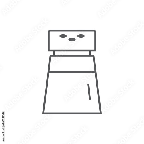 Glass spice jar with holes - salt or pepper shaker editable line icon.
