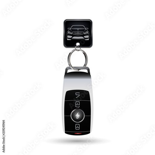 Modern electronic car key with the thumb