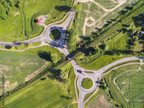 Aerial view of roundabout c...