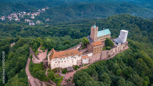 aerial view of the Wartburg Thuringia Eisenach Germany