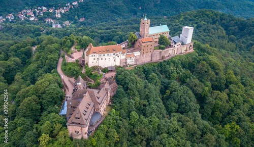aerial view of the Wartburg Thuringia Eisenach Germany photo