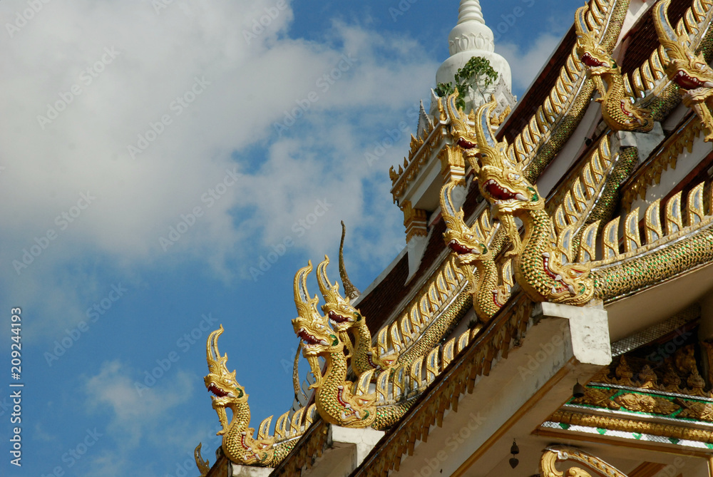 Traditional Buddhist Temple Roof