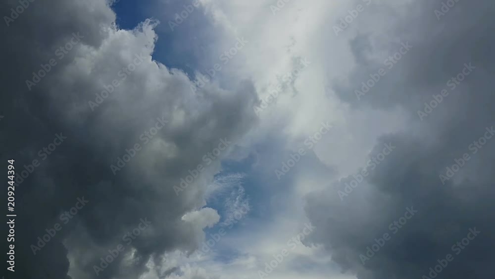 time lapse blue sky with cloud before raining