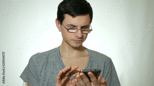 guy uses a smartphone