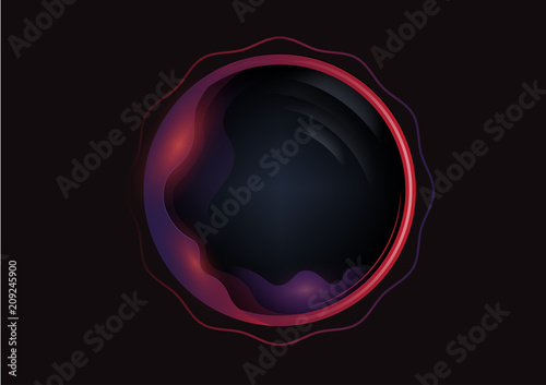 Vector round frame. Circles background. Glow circle banner. Vector illustration