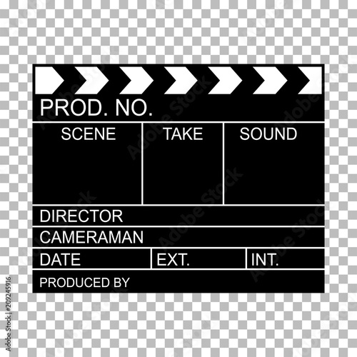 blank director clapboard  on transparent background vector