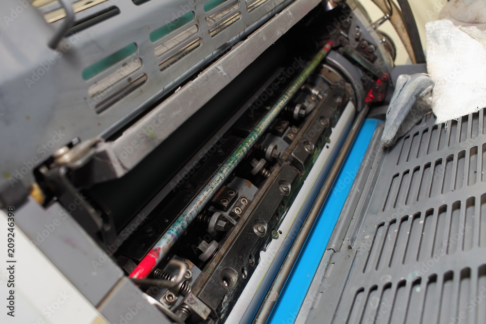 Internal components of an ald offset printing machine Internal components of an ald offset printing machine