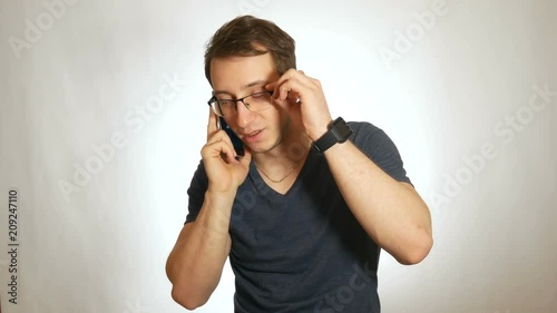 man is talking on the phone