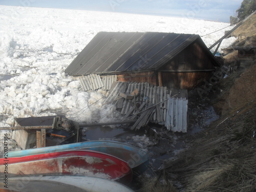 ice broke on the Angara river.J