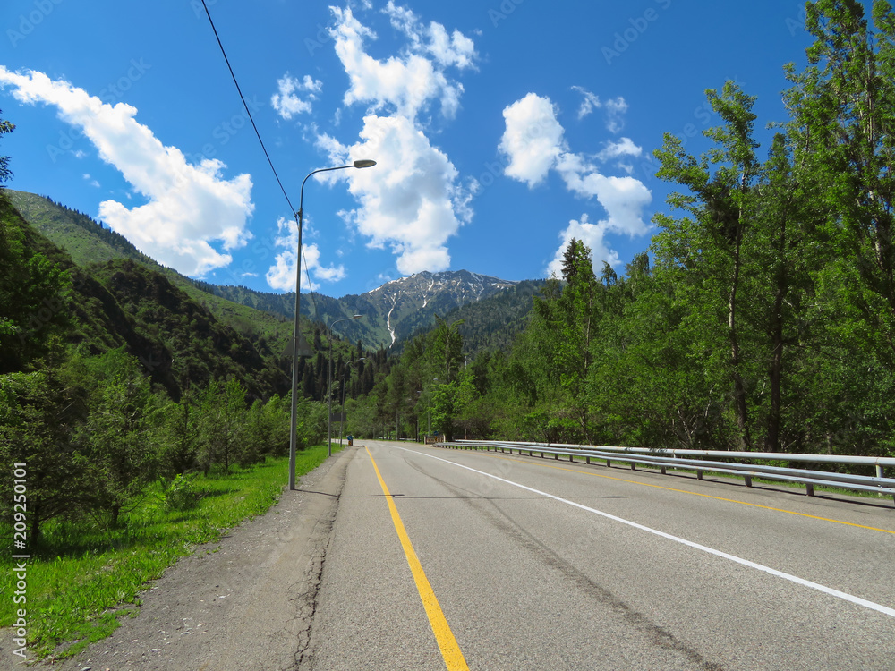 Almaty - Asphalt road to Shymbulak
