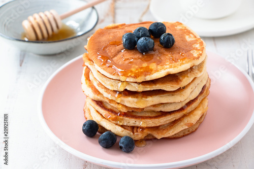 Homemade pancakes with blueberries