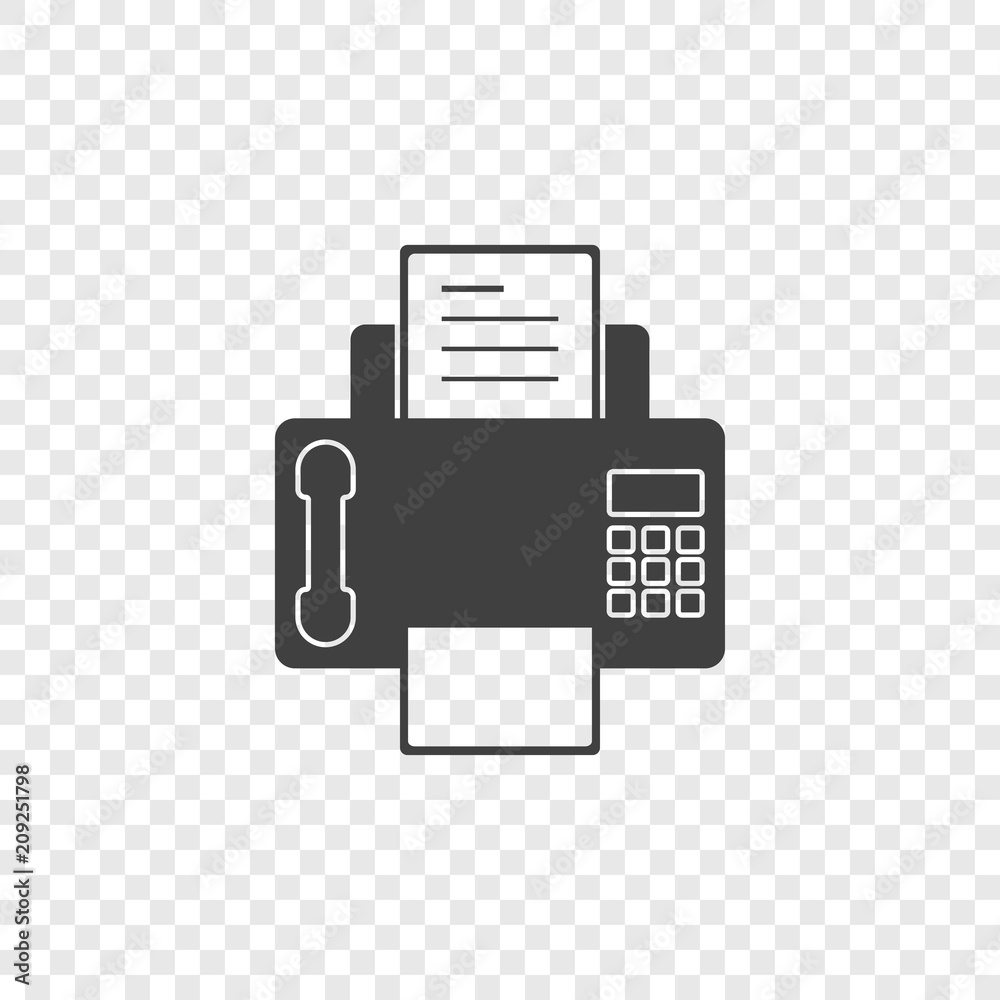 Fototapeta premium A minimalistic fax icon with a handset. Vector on a transparent background.