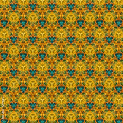 Seamless pattern background. Symmetric vintage fabric texture. Decor for design trendy fashion clothes  textile and print. High resolution desktop wallpaper. Template for hand made products decoration