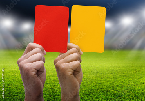 Fußball Rote Karte und Gelbe Karte