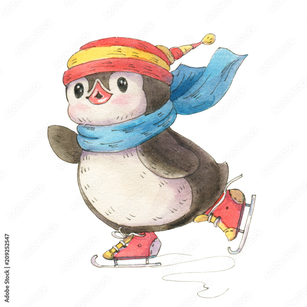 funny cartoon penguin Stock Illustration | Adobe Stock