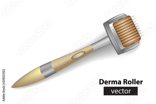 Derma roller or Meso-roller.  Roller for mesotherapy. Vector illustration