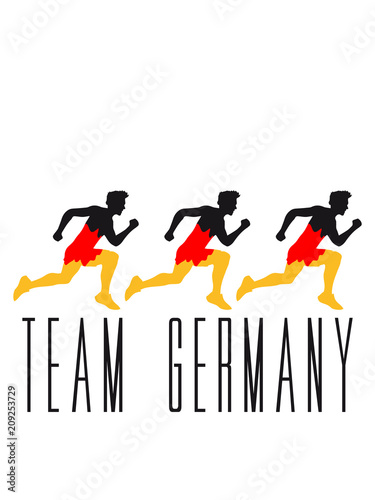 rennen 3 freunde team crew rennen farben stürmer tor schießen deutschland fan feiern party ball muster flagge germany gewinner sieger