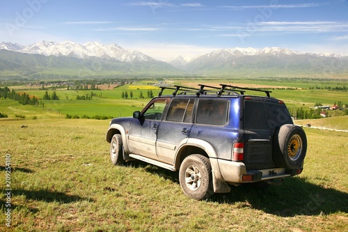 The route of beautiful scenic in Bishkek with the Tian Shan mountains of Kyrgyzstan