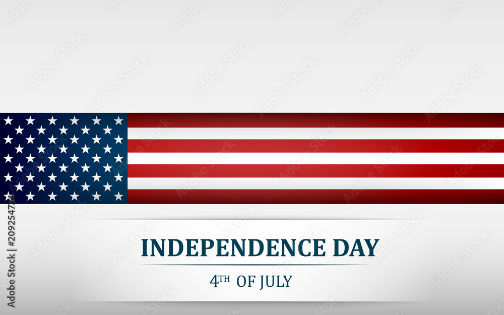 Happy 4th of July, USA Independence Day. Fourth of July greeting card template with american national flag. Vector illustration Happy 4th of July, USA Independence Day. Fourth of July greeting card template with american national flag. Vector illustration