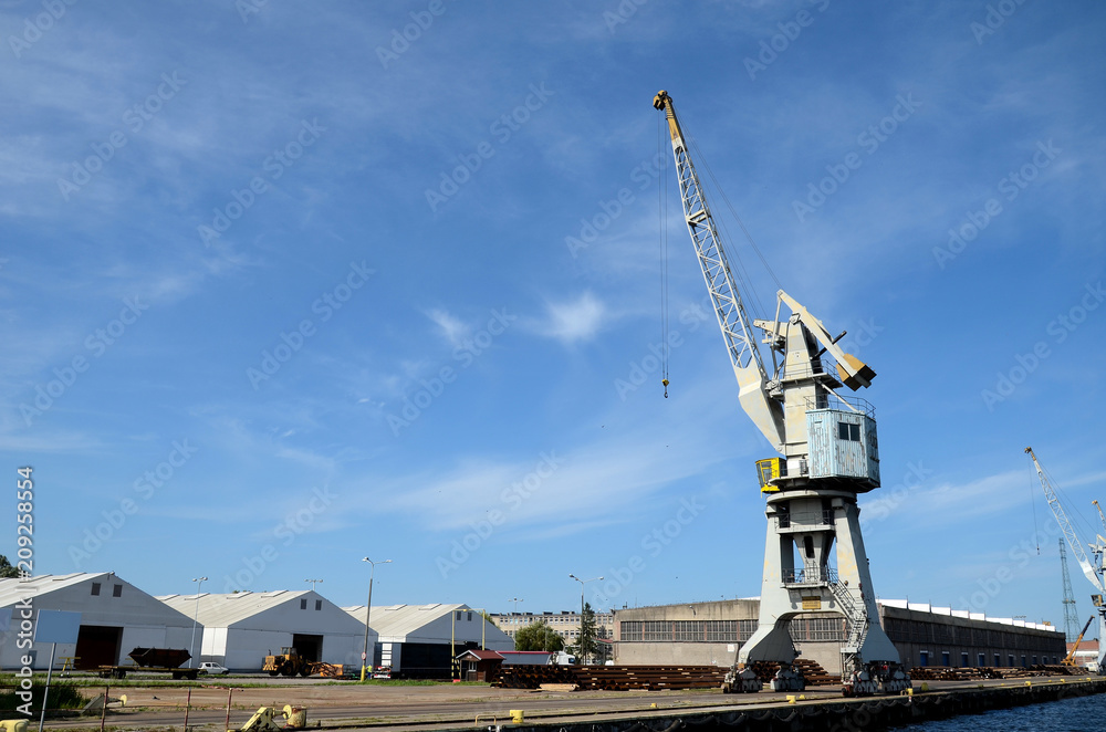 Port machines in Gdansk, Baltic Sea, Poland