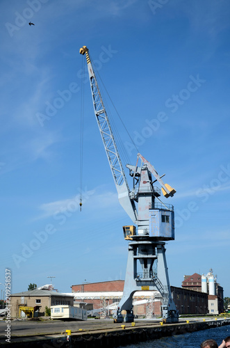 Obraz na płótnie Port machines in Gdansk, Baltic Sea, Poland w salonie