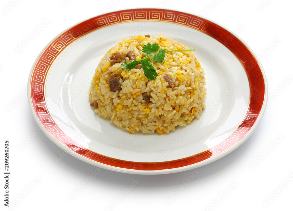 fried rice, chinese cuisine isolated on white background fried rice, chinese cuisine isolated on white background