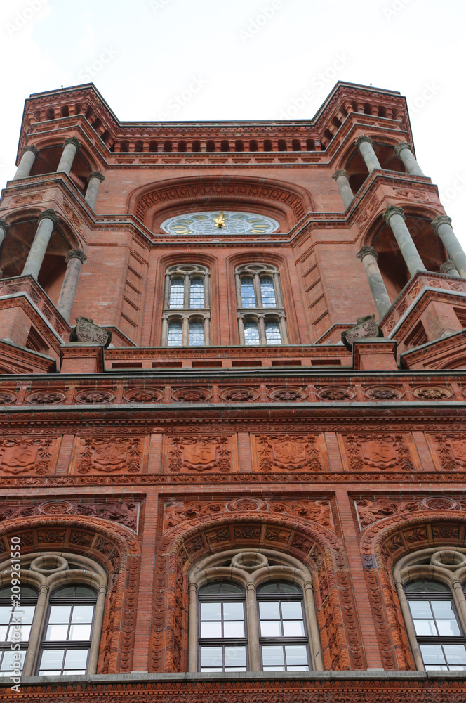 Tower of Red City Hall Historic building in Berlin  Germany call