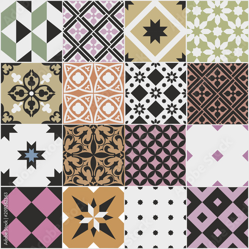 Seamless pattern. Vintage decorative elements.