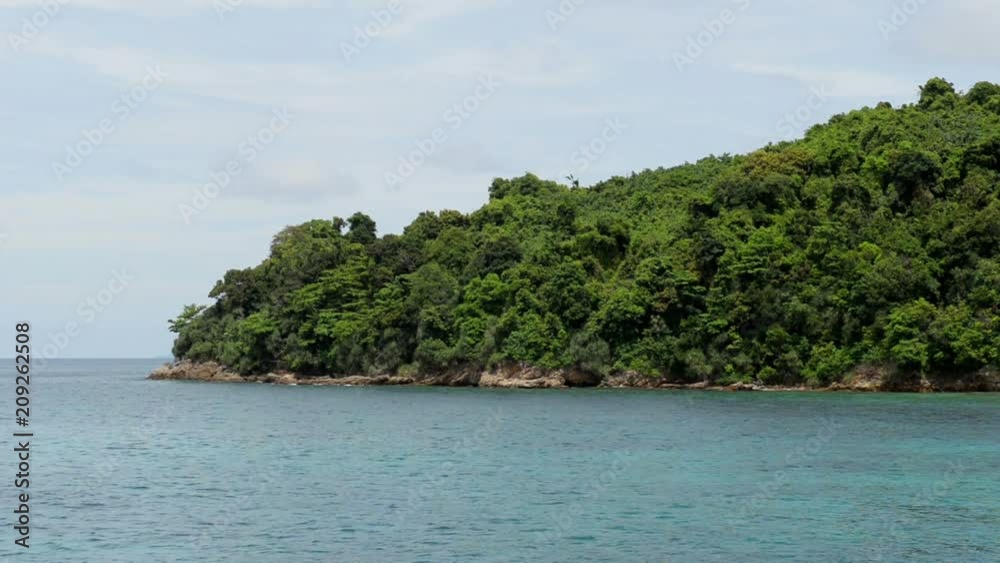 Beautiful green island and sea with blue sky Beautiful green island and sea with blue sky